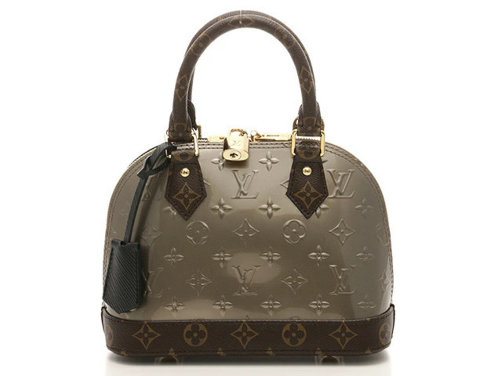 LOUIS VUITTON Alma Shoulder Bag Monogram Vernis Epi Dark Gray